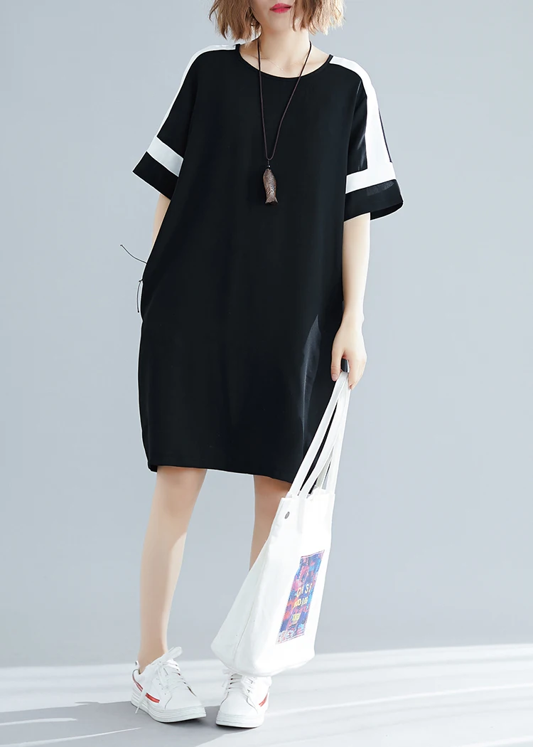 Женское однотонное Элегантное повседневное платье миди с короткими рукавами и карманами