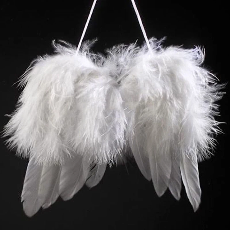 Шикарный Ангел белое перо крыло Рождественская елка украшение Висячие свадебные праздничные украшения «сделай сам»