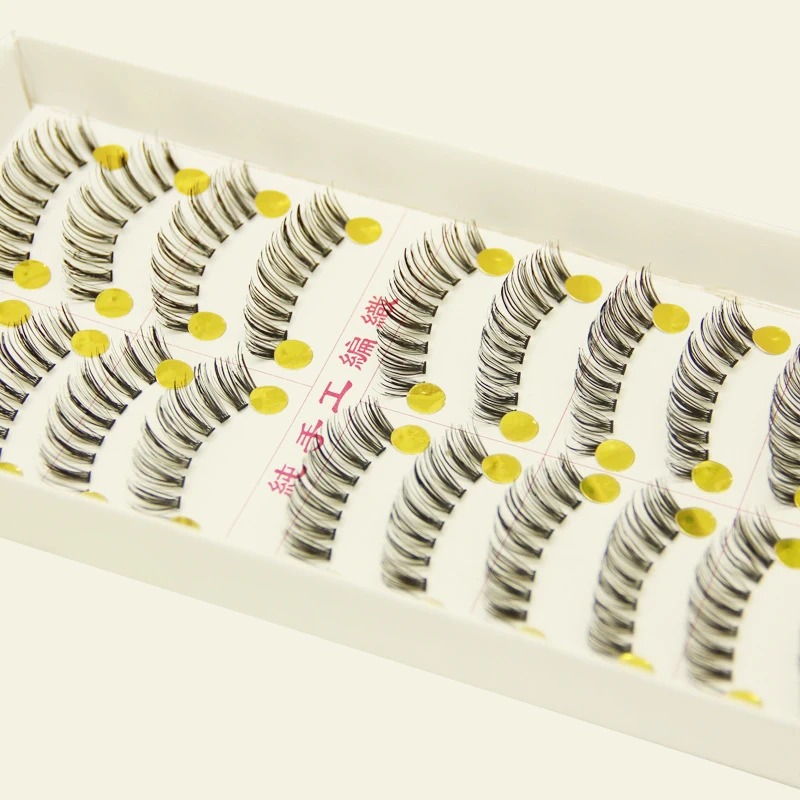 YOKPN 10 Pairs Natural Fake Eyelashes Handmade Thick False Soft Transparent Stems Long Eye Lashes Makeup Tools | Красота и здоровье