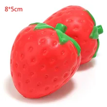 Mini 8cm simulação morango lento subindo brinquedo mole kawaii cura estresse reliever espremer brinquedos presentes para crianças