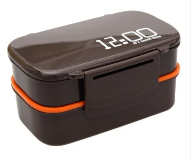 

Fashion Eco lunch box with heat preservation Bag Japan style double tier Bento Lunch Box Large meal box microwave