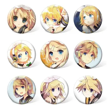 

(9pcs/set ) Anime Kagamine Rin Plastic Brooch Men Women Fashion Badge for Boy Girl Backpack Decoration or Bag Accessories