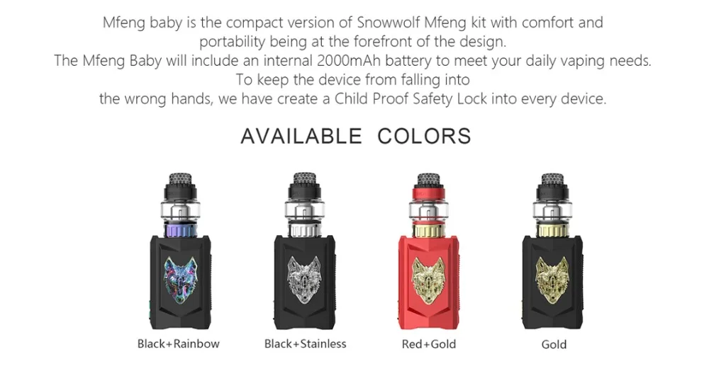 Vape комплект Оригинальные сигелеи snowwolf e электронная сигарета MFENG комплект для малышей Встроенный 2000 Ahm батарея