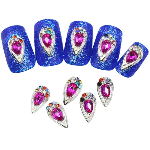 2015 Fashion 10Pcs Alloy Faux Pearl Nail Art 3D Colorful Bowknot Studs DIY Manicure Decoration | Красота и здоровье