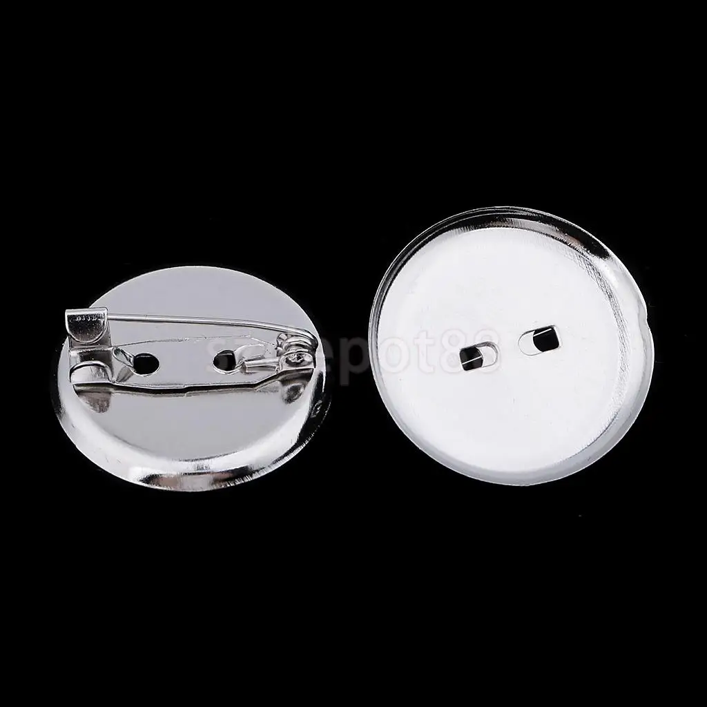 10 Pcs Blank Pin-Back Button Sets Brooch Base Pins Brooch Finding DIY Base Clip Badge Making Base with Pin Safe Design