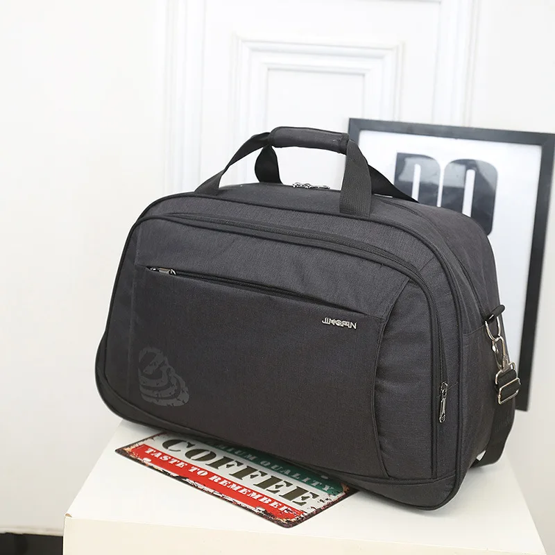 Нейлоновая Водонепроницаемая женская сумка для спортзала, сумка для путешествий, Мужская большая Вместительная деловая сумка для тренировки, сумка для ручной клади - Цвет: black 44x28x17cm