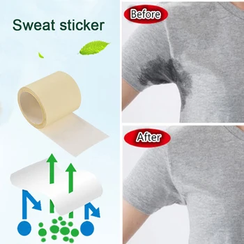 

6 M/1 Roll Unisex Armpit Sweat Pads Thinness Breathable Perspiration Pads Transparent Deodorant Antiperspirant
