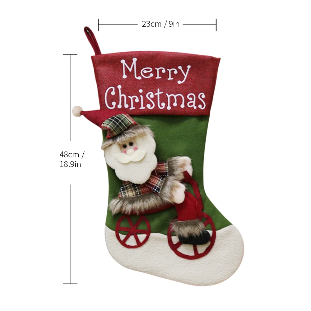 3 шт./компл. рождественские украшения, Декор для дома-тканые рождественские чулки с Санта Клаусом и снеговиком носки с рисунками оленей вешалка конфеты сумки