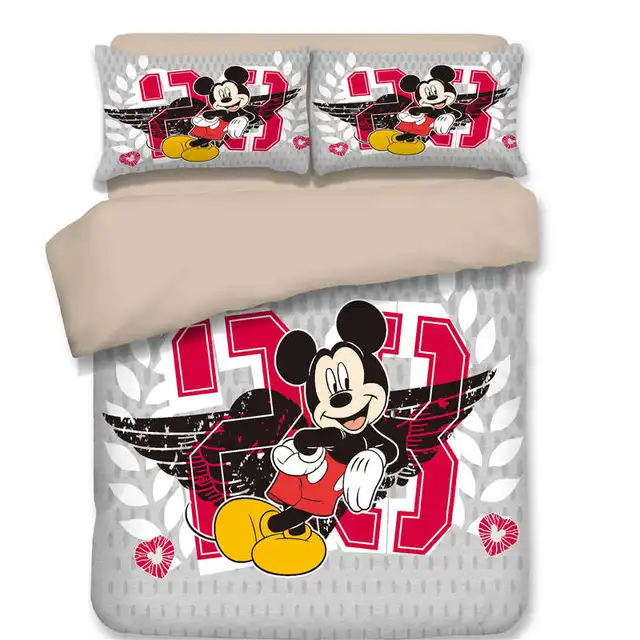 Us 56 09 49 Off Lovely Disney Mickey Mouse Bedding Set Cartoon Bedspread Single Twin Full Queen King Size Bedclothes Boy S Childrens Kid Bedroom In