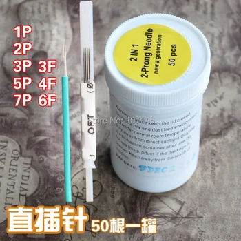 

50x 6F Makeup Needles Disposable Eyebrow Steel Needles Permanent Make-up 6-Flat Needle Cosmetic Supply LN04