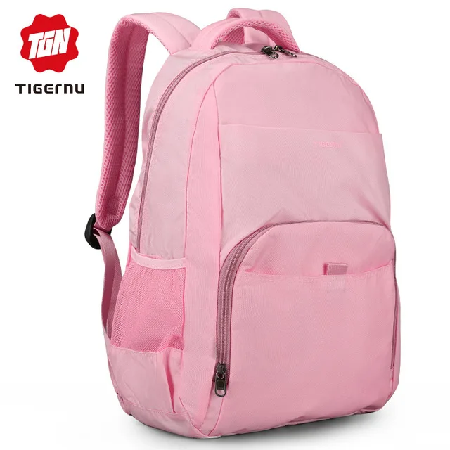 Tigernu Bookbag колледж школьный рюкзак рюкзак сумка легкие складные дорожные многофункциональные сумки для девочек-подростков мальчиков - Цвет: Pink