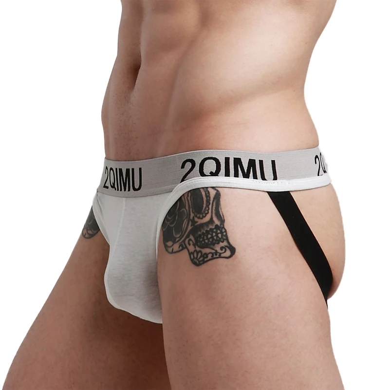 

2QIMU 2019 New Fashion High Quality Underwear Brand Men Panties Cotton Men Sexy Jockstrap Gay Underwear Tanga Hombre Mens Thong