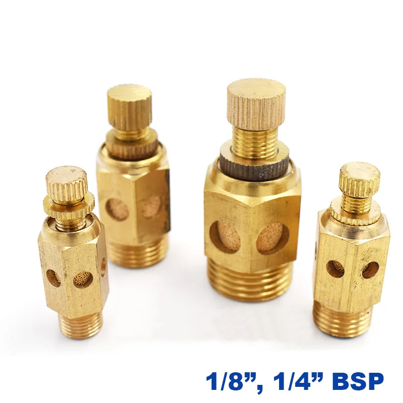10pcs a lot brass adjustable muffler exhaust valve 1/8 1/4 pneumatic