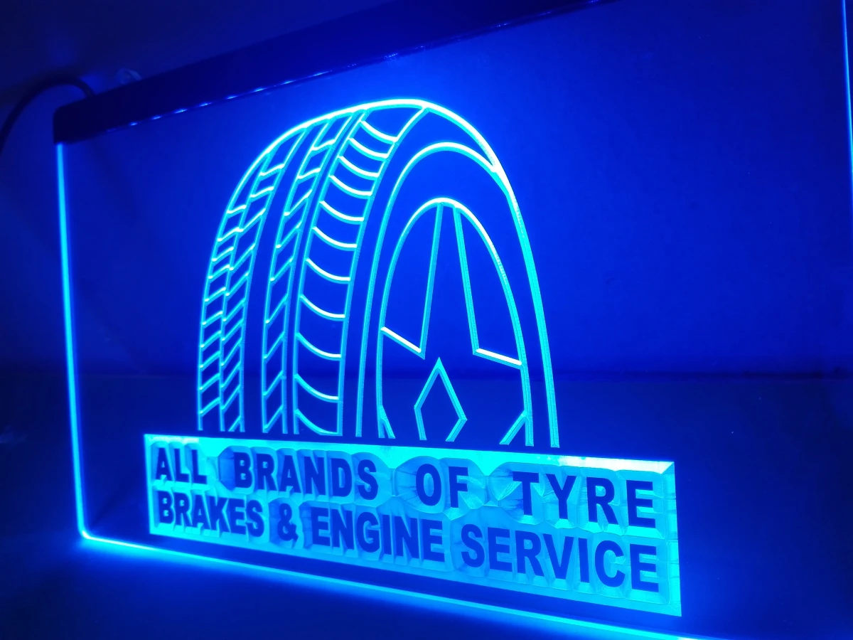 LB634- Tyre Brakes Engine Services Auto LED Neon Light Sign home decor crafts | Дом и сад