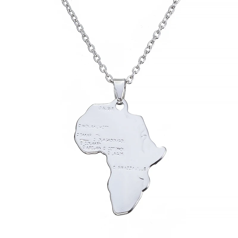 ZRM Мода хип хоп Шарм африканские ювелирные изделия для женщин/мужчин подарок Мода кулон Карта Африки ожерелье 30 мм* 37 мм