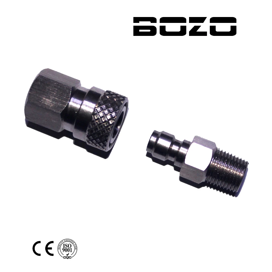 

Paintball PCP HPA/N2 CO2 Stainless Steel 8MM Quick Disconnect Male and Female Fill Nipple Kit 1/8NPT