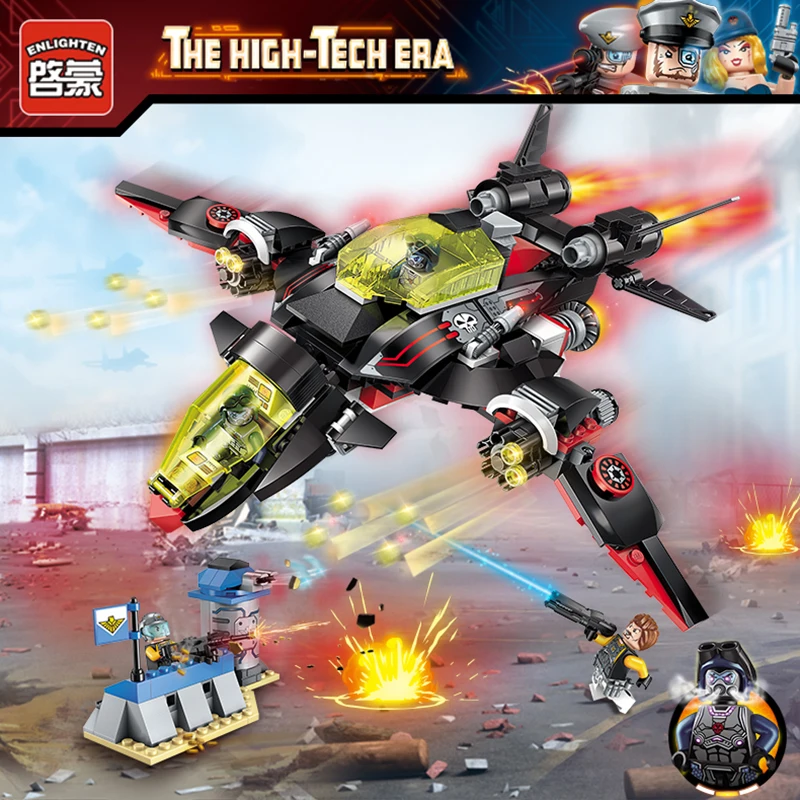 

Enlighten High Tech Educational Building Blocks Toys For Children Gifts Military Aircraft Super Hero Gun Tower Weapon Stickers