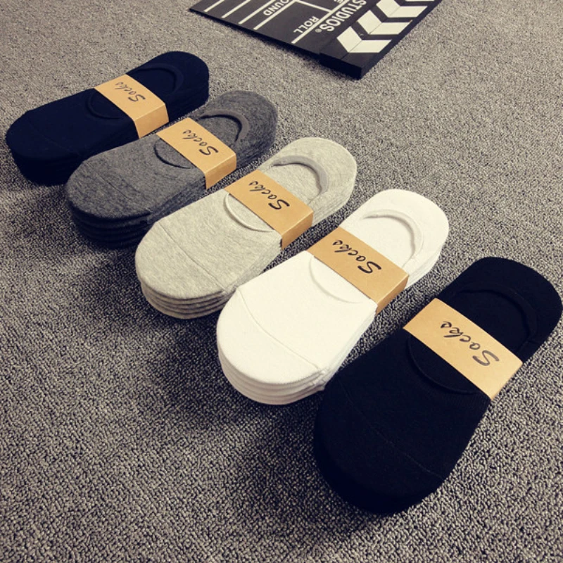 Носки Banboo & Cotton мужские короткие модные повседневные невидимые тапочки с