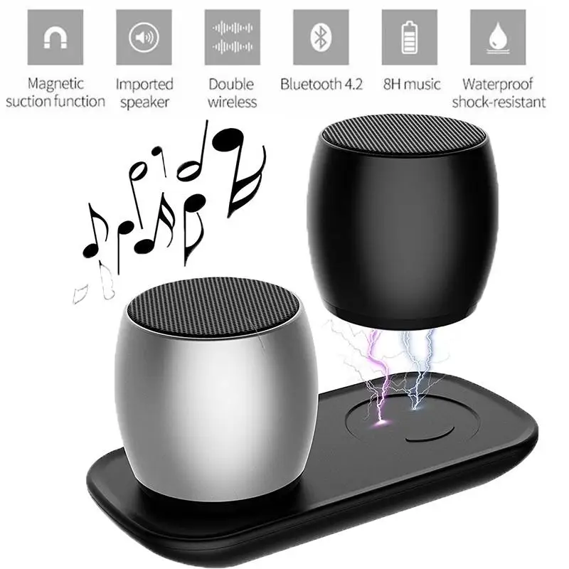 

F1 Wireless Metal Bluetooth Speaker Mini Stereo Speaker Twins Speaker Card Insert Subwoofer Computer Portable Speaker Dropship