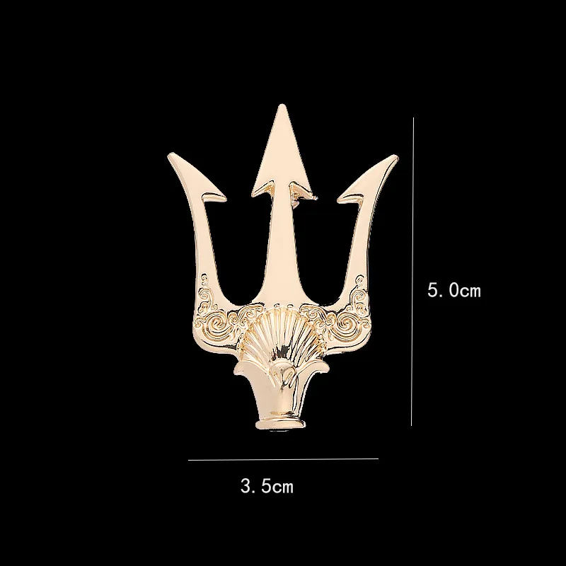 Sea King Trident личные Броши с длинной иглой для костюма пальто рубашка воротник с лацканами булавка металлический подарок для мужчин и женщин ювелирные аксессуары