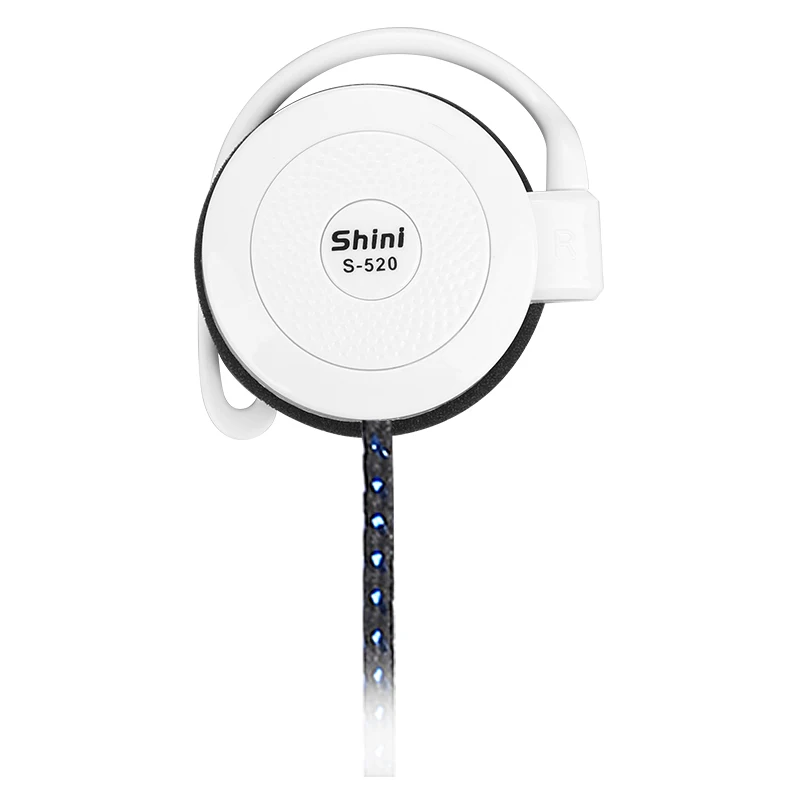 Shini наушники S520 общего назначения ушные крючки наушники гарнитура с микрофоном для iPhone samsung для Xiaomi всех мобильных телефонов - Цвет: White