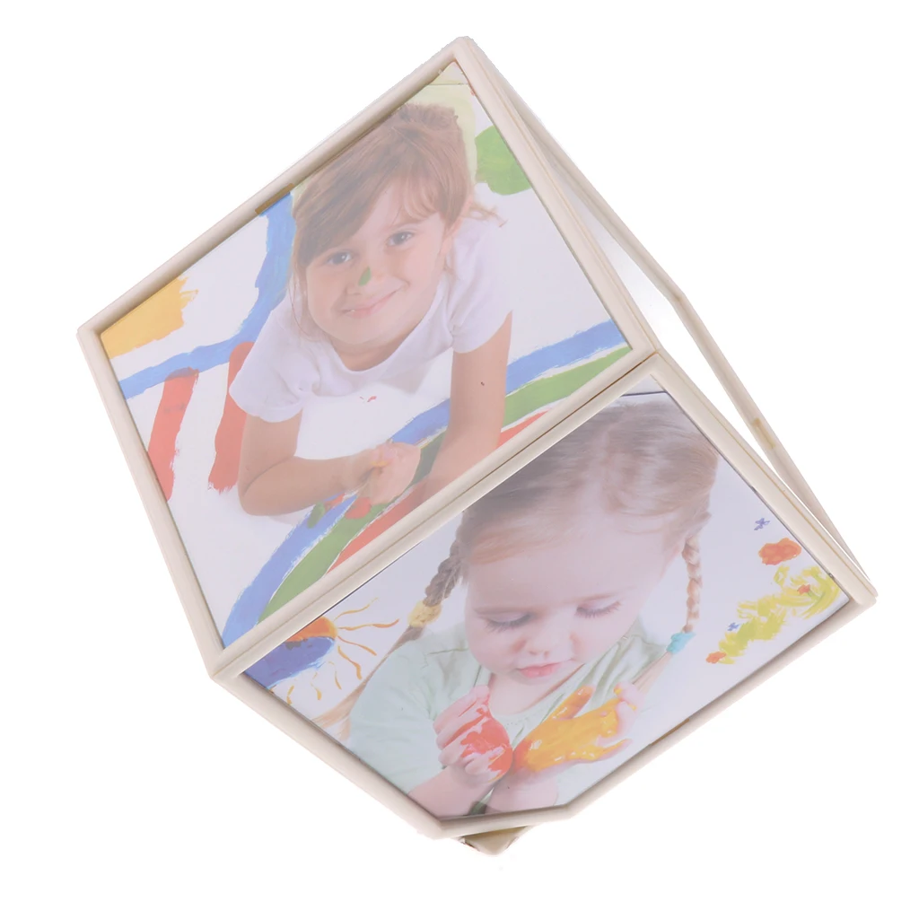 

Creative Rotating Photo Picture Frame Electric Automatic Revolving Photo Framer Cube 6 Photos Holder Wedding Birthday Gift