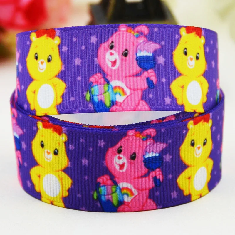 

7/8'' (22mm) Care Bears Character printed Grosgrain Ribbon party decoration satin ribbons X-02128 OEM 10 Yards