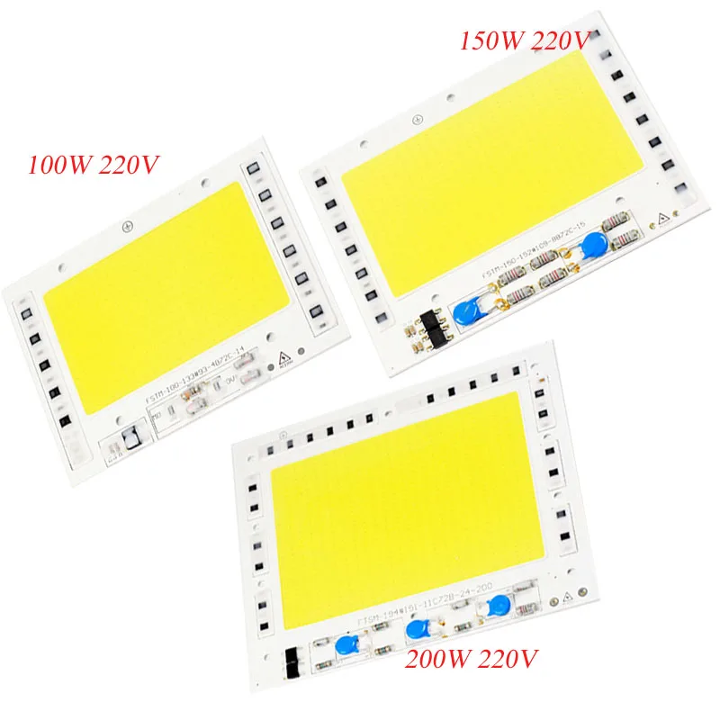 100 Вт 150 200 Driverless Smart IC Beads Lamp White High Power COB LED Chips AC 220V DIY|led white chip|led 200w chipchip led |