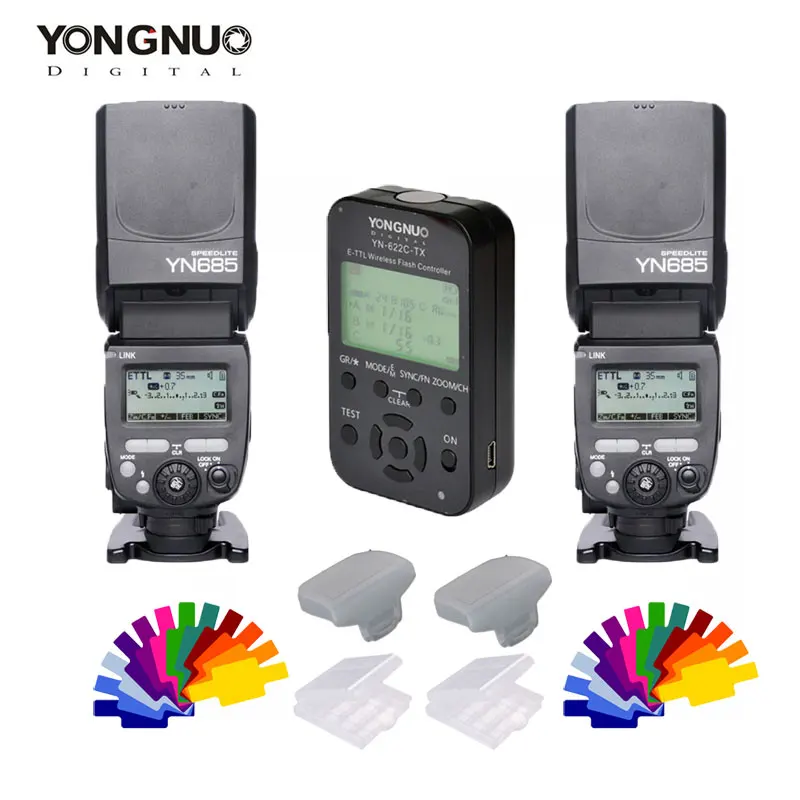 YONGNUO YN685C YN685N YN685 YN-685 Wireless HSS TTL Flash Speedlite for Canon Nikon DSLR + YN622C-TX Filter Diffuser | Электроника