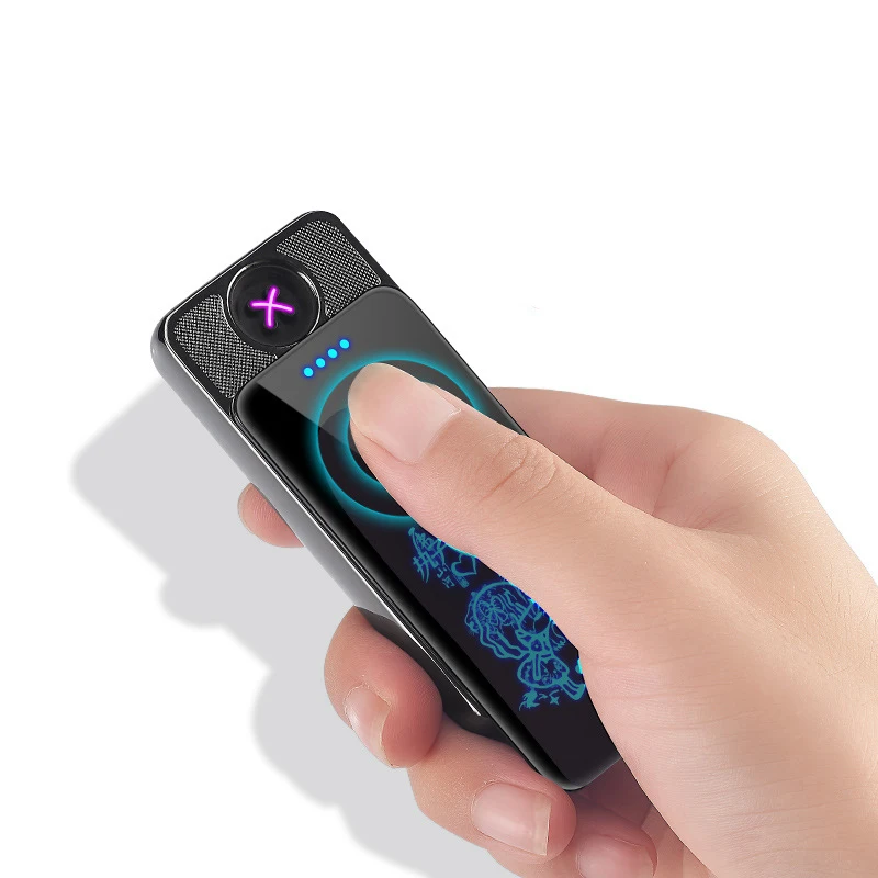 

Double Electric Arc Cigarette Lighter Full Screen Lighters Fast Charge Usb Lighter Patterns Customized Igniter Gadgets for Men