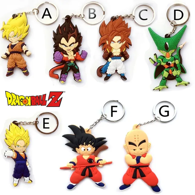 Anime Dragon Ball Monkey Keychain Son Goku Super Saiyan Silicone PVC