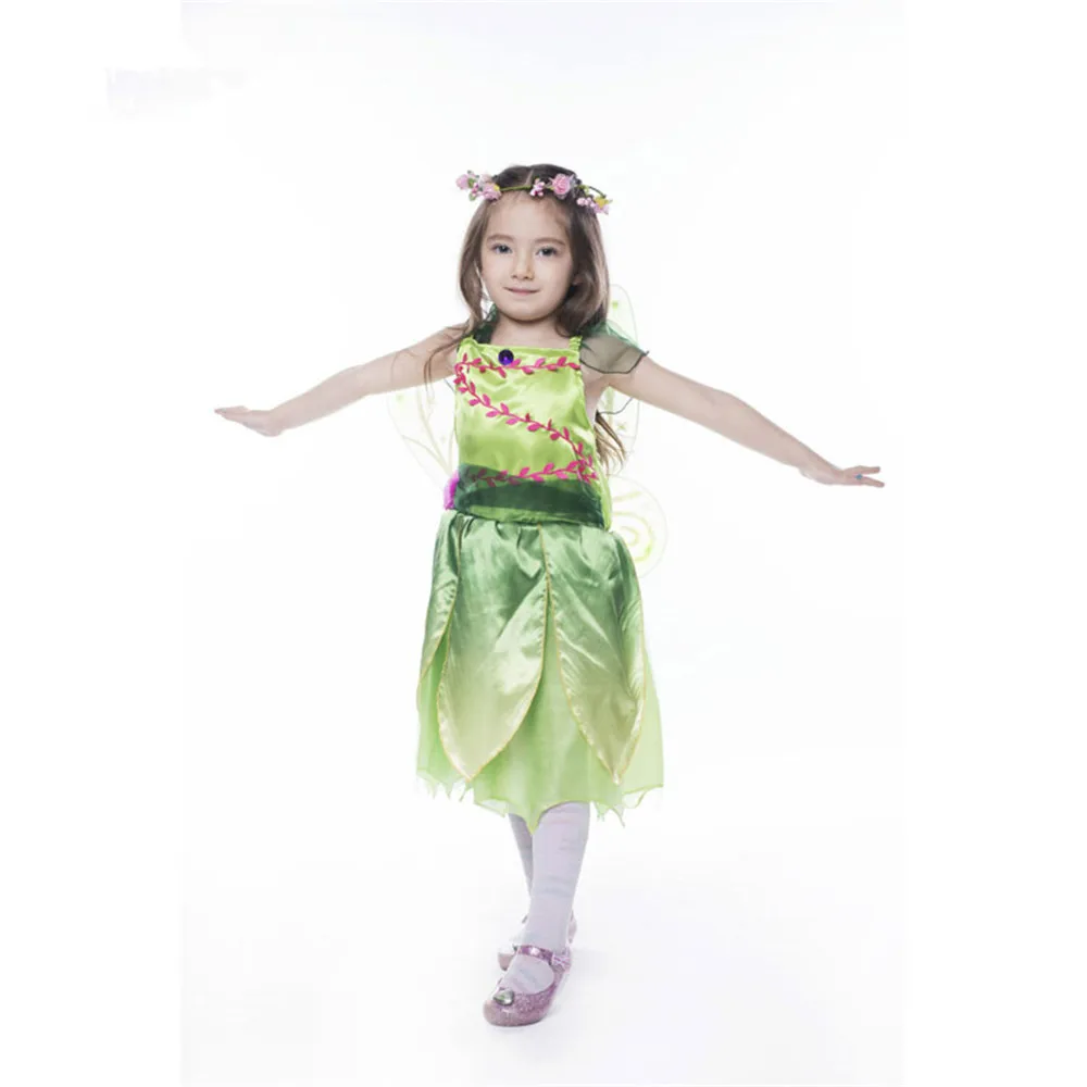 Kawaii-Tinkerbell-princess-Dress-Cosplay-Costume-Green-Dress-for-Girls-Elf-Kids-Halloween-Wonderful-Woodland-Garden (1)_副本