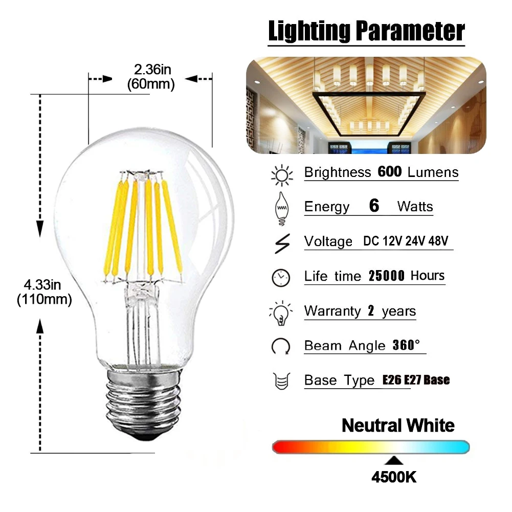 Transparente LED Glühbirne Globe G95, E27, 3500K