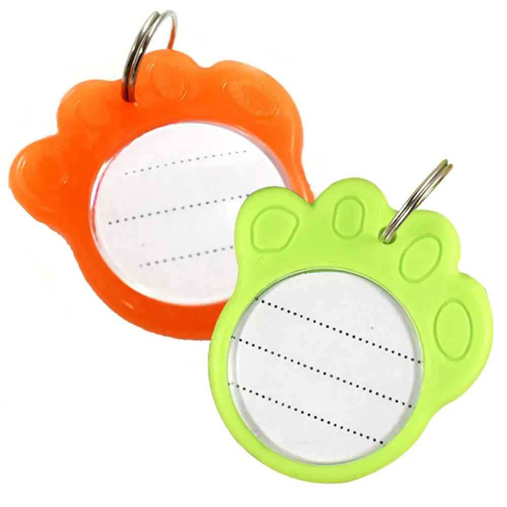 

15#1PC ID Tag for Pet Puppy Fashion Footprints Shape Dog Identity Card Pendant Pet Accesorios Cat ID Card Memorial Cards