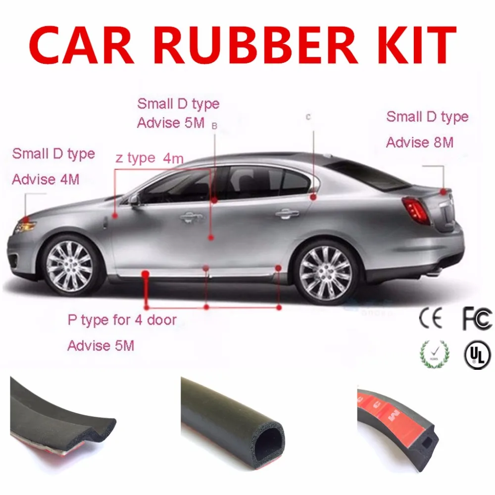 

2017 CAR STYLING DIY rubber trim set small D Z P shape seal Anti-Collision absorption Wheatherstrip black Door Filler waterproof