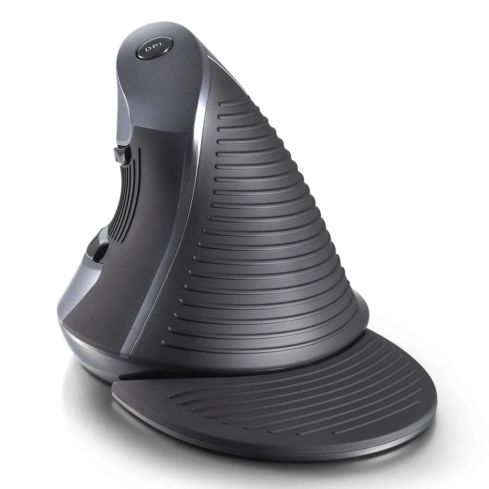 Delux M618 Ergonomic Office Vertical Wired Mouse 6 Buttons 600/1000/1600 DPI Optical Right Hand Mice with Wrist mat For Computer