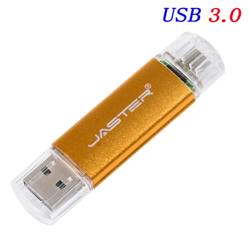 JASTER Высокоскоростной USB 3,0 OTG USB флэш-накопитель для смартфонов/планшетов/ПК Пользовательский логотип ручка-накопитель USB флешка U диск внешний накопитель - Цвет: orange