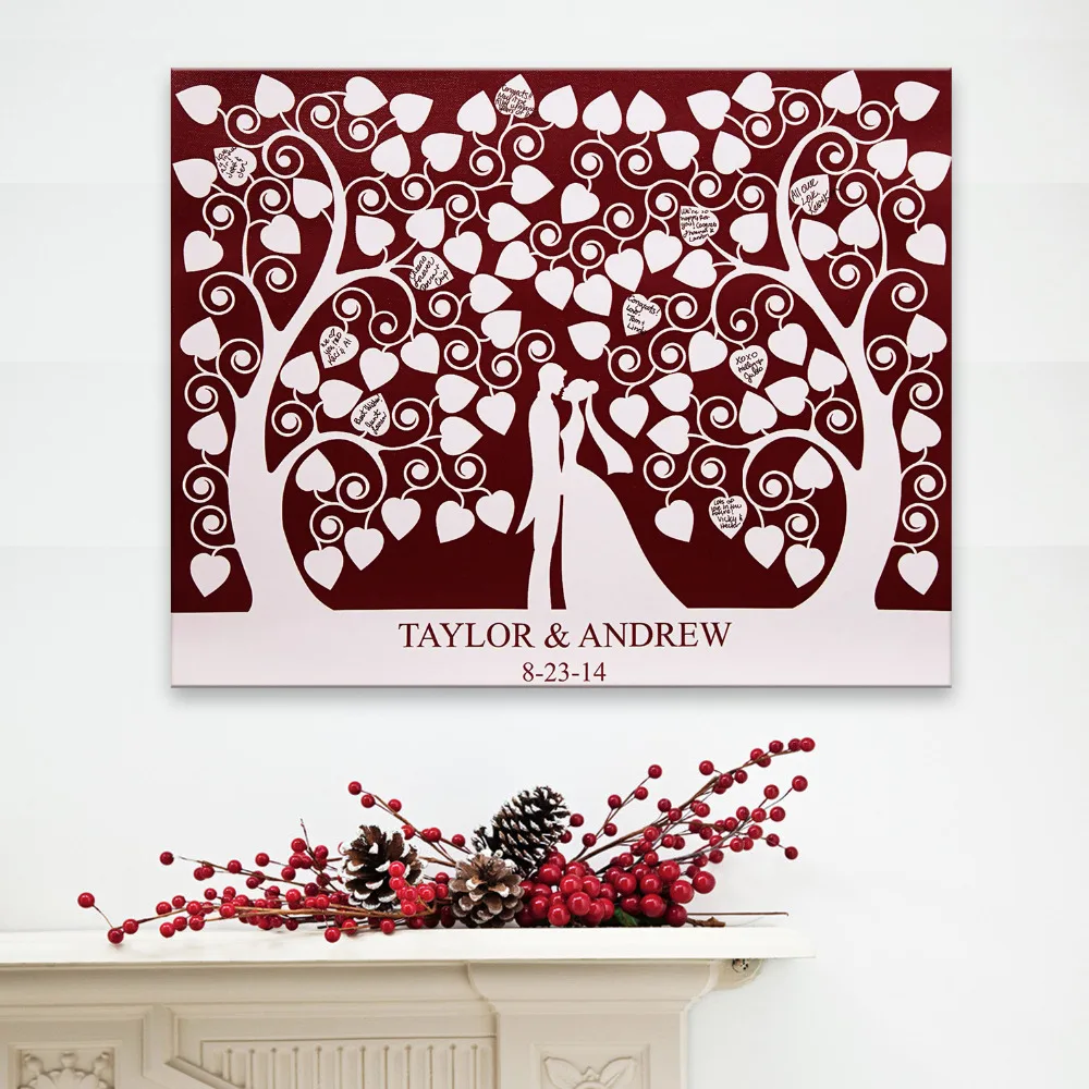 fingerprint signature guest signature party gift wedding canvas