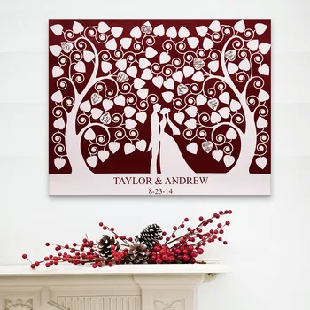 

Fingerprint Signature Guest Signature Party Gift Wedding Canvas Signing Board - Lover Under The Love Tree Wedding DIY Decoration