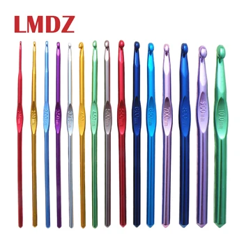 

LMDZ 15 Sizes Aluminum Crochet Hooks Sewing Needles Knitting needles Crochet Hook Sweater Weaving Tools 2-10mm Knitting Needles