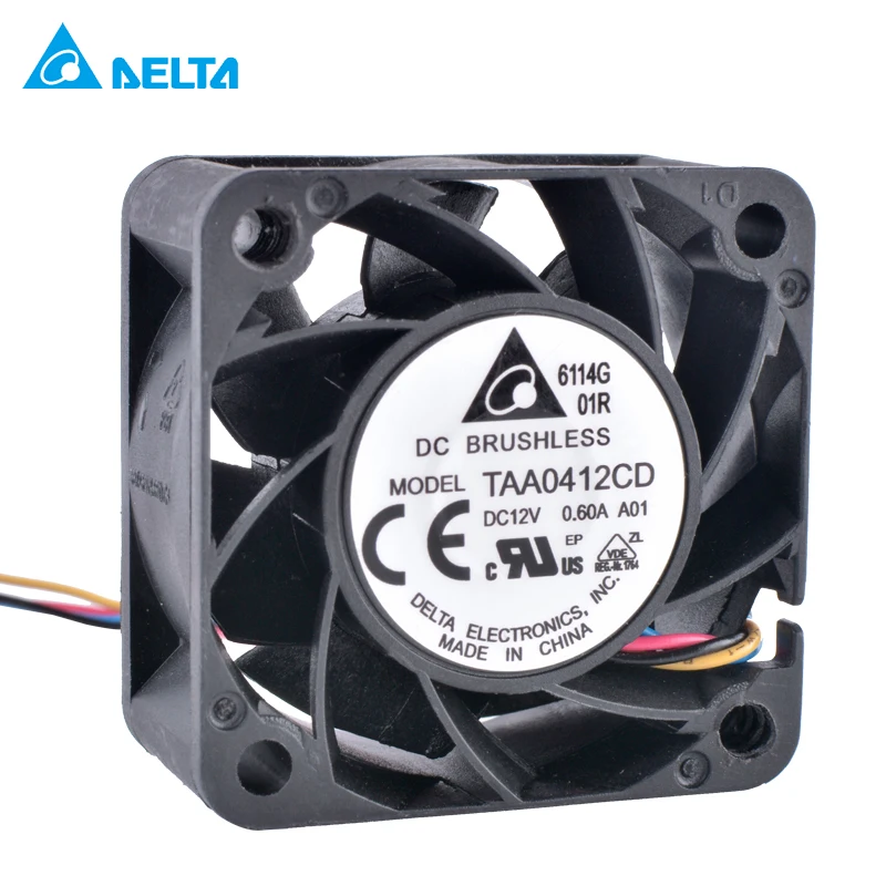 

Original DELTA TAA0412CD 4cm 40mm fan 4020 12V 0.60A 4-wire 4pin double ball bearing large air volume booster cooling fan