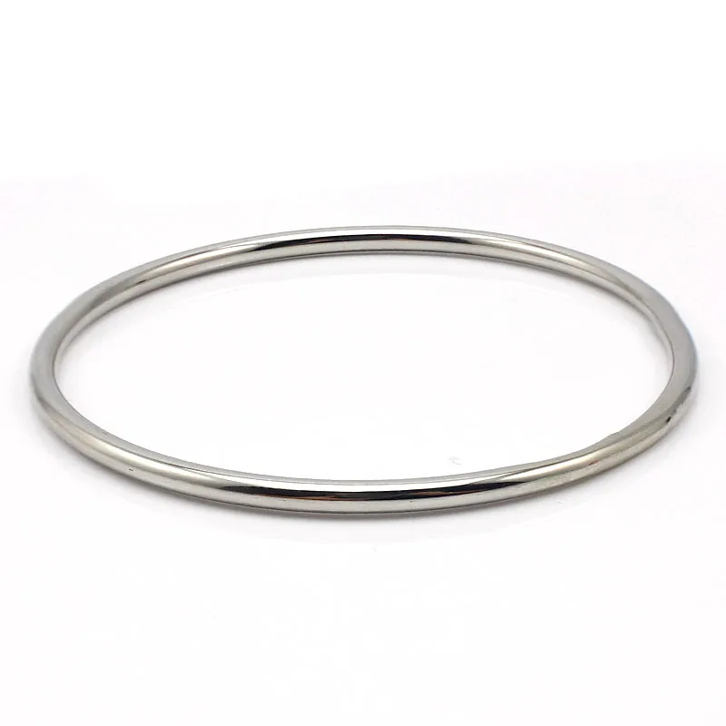 Stainless Steel Jewelry Bangle Casual Simple Silver Color Circle Bracelet For Women Drop Shipping 3