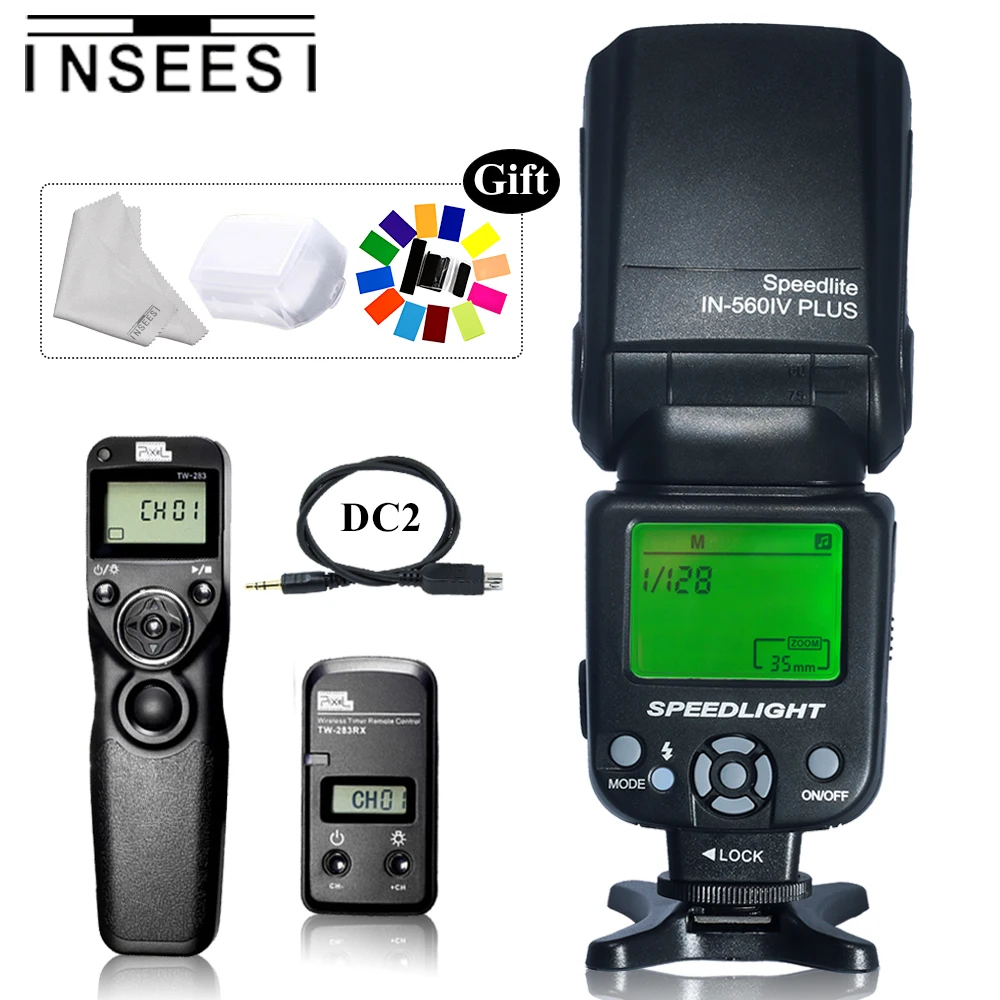 

INSEESI IN560IV PLUS Flash Speedlite & TW-283 DC2 Timer Shutter Release For Nikon DSLR D7200 D7100 D7000 D5300 D5200 D5100 D3300