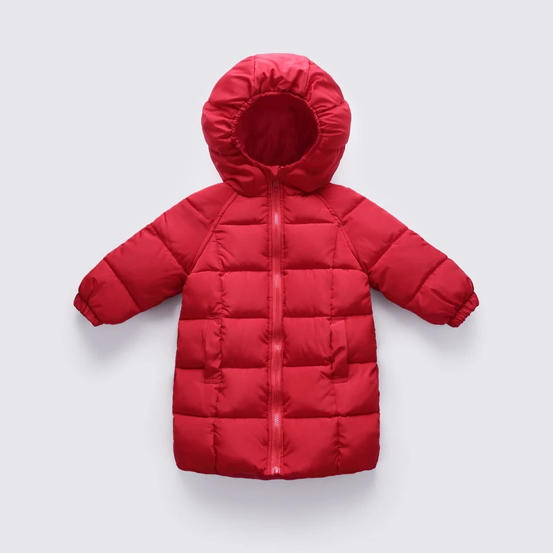 

2018 fashion Children White duck down Jackets Girl Baby Warm Clothes autumn winter Long section Coat parka clothing