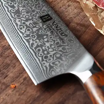 XINZUO 10\" inch Chef Knives Damascus Steel Professional Gyotou Knife Kitchen Chef Accessories with Rosewood Handle Kitchen Tools