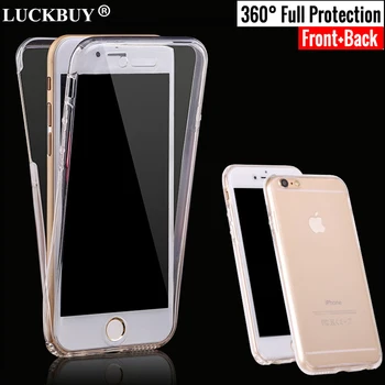

LUCKBUY 360 Full Body Protection Phone Cases for Iphone 8 7 6 6s 5S Plus Case Silicone Cover for iPhone X Case Coque 100PCS/Lot