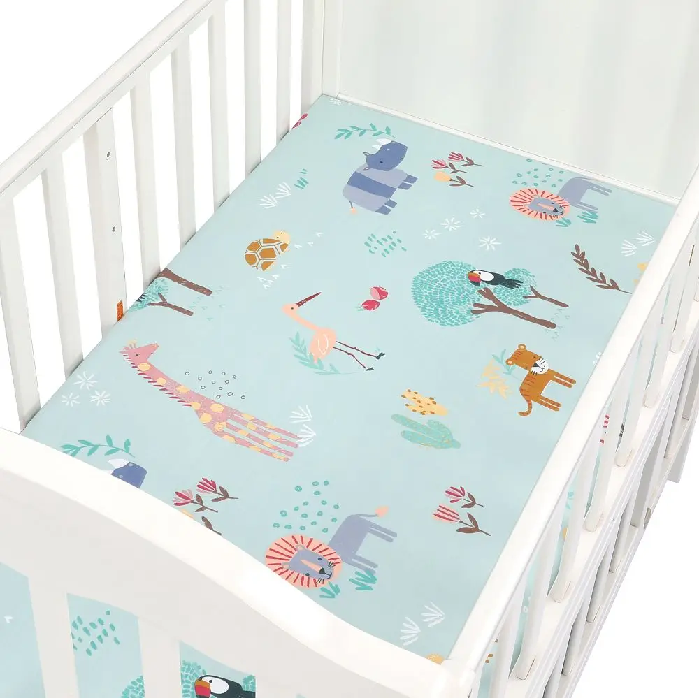 130cm*70cm Crib Fitted Sheets Soft Baby Bed Mattress Covers Newborn Toddler Bedding Set Stretchy Jersey Cotton Kids Cot Sheet