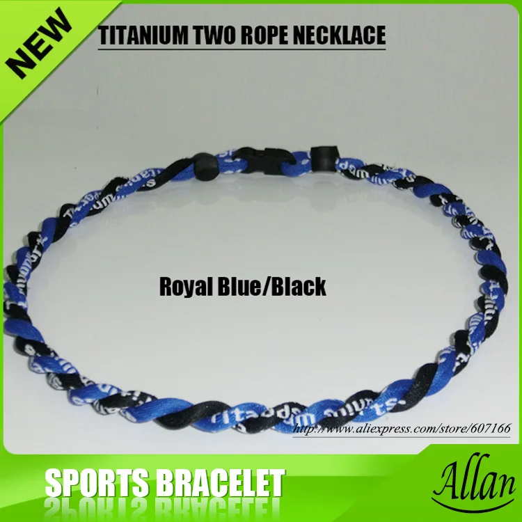 2017 two ropes Titanium Necklace Twisted Football Baseball necklace-in Power Necklaces from 