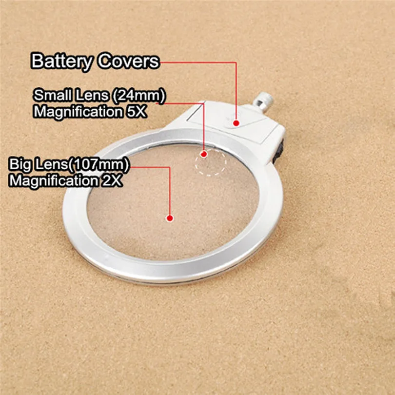 New Desk Lamps Lighted Table Top Desk Magnifier Magnifying Glass Clamp 3 x AAA Batteries(Not Included) Luces 40DC607