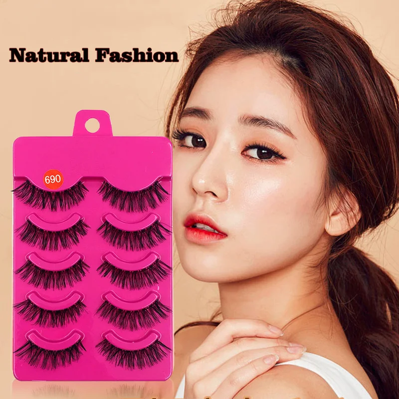 

New and Hot Sale 5 Pairs Natural False Eyelashes False Eyelashes Long Makeup Eyelashes Eyelash Extension Mink Lashes for Beauty